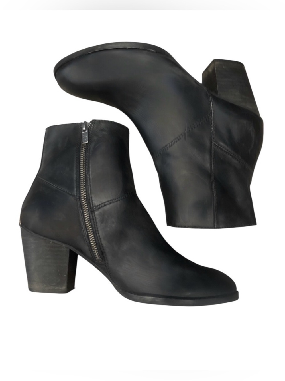 Authentic Frye black leather designer ankle boots sz 9 - Picture 5 of 13